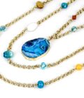Collier femme agate bleu