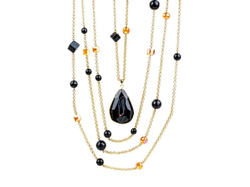 Collier femme Noir Agate