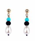 boucles d'oreilles perle pierres précieuses