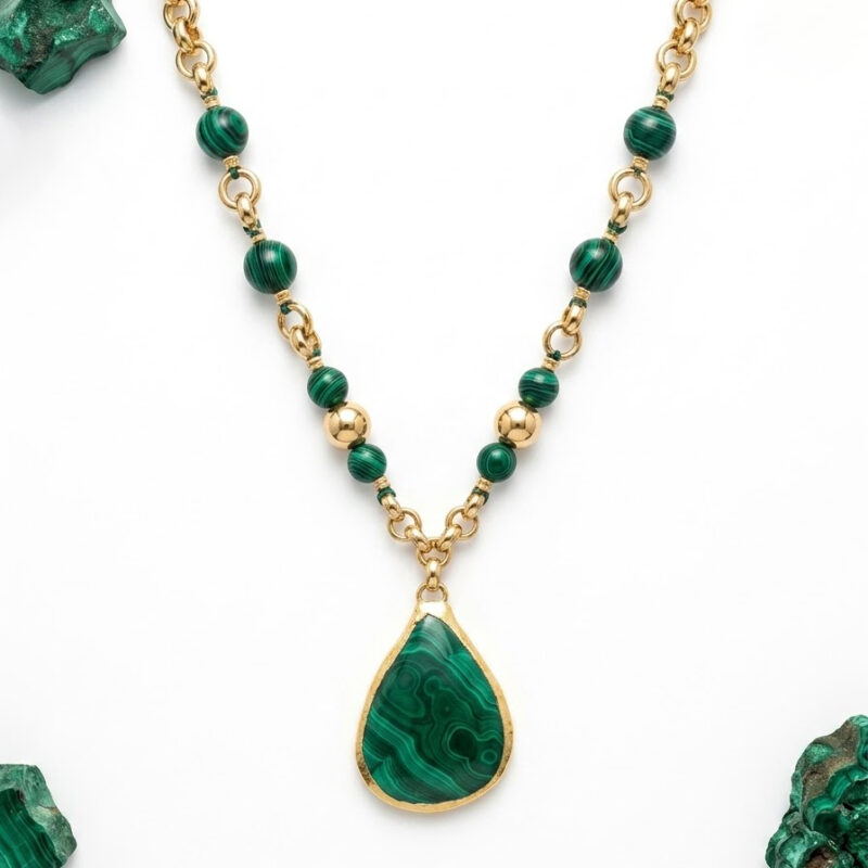 Green malachite necklace